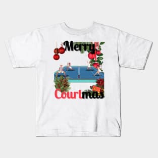 Merry Courtmas Christmas Tennis Kids T-Shirt